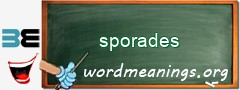 WordMeaning blackboard for sporades